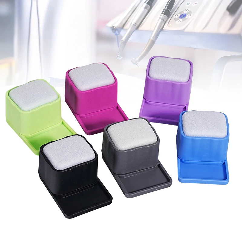 Dental Endo File Clean Stand Holder with Autoclavable Sponge Instrument Cleaning Foam Root Canal Drills Block for Dentist Labora