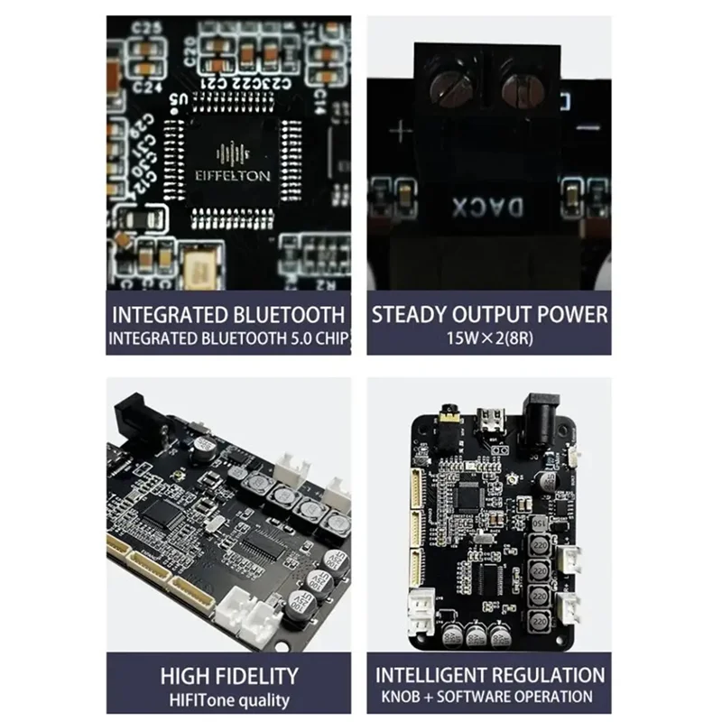 AA87 Dsp2.0 Bluetooth 5.0 Penguat Daya Stereo 15Wx2 Divisi Frekuensi Elektronik Tws Pasangan 2.0/1.1 Aux + USB Tahan Lama Mudah T