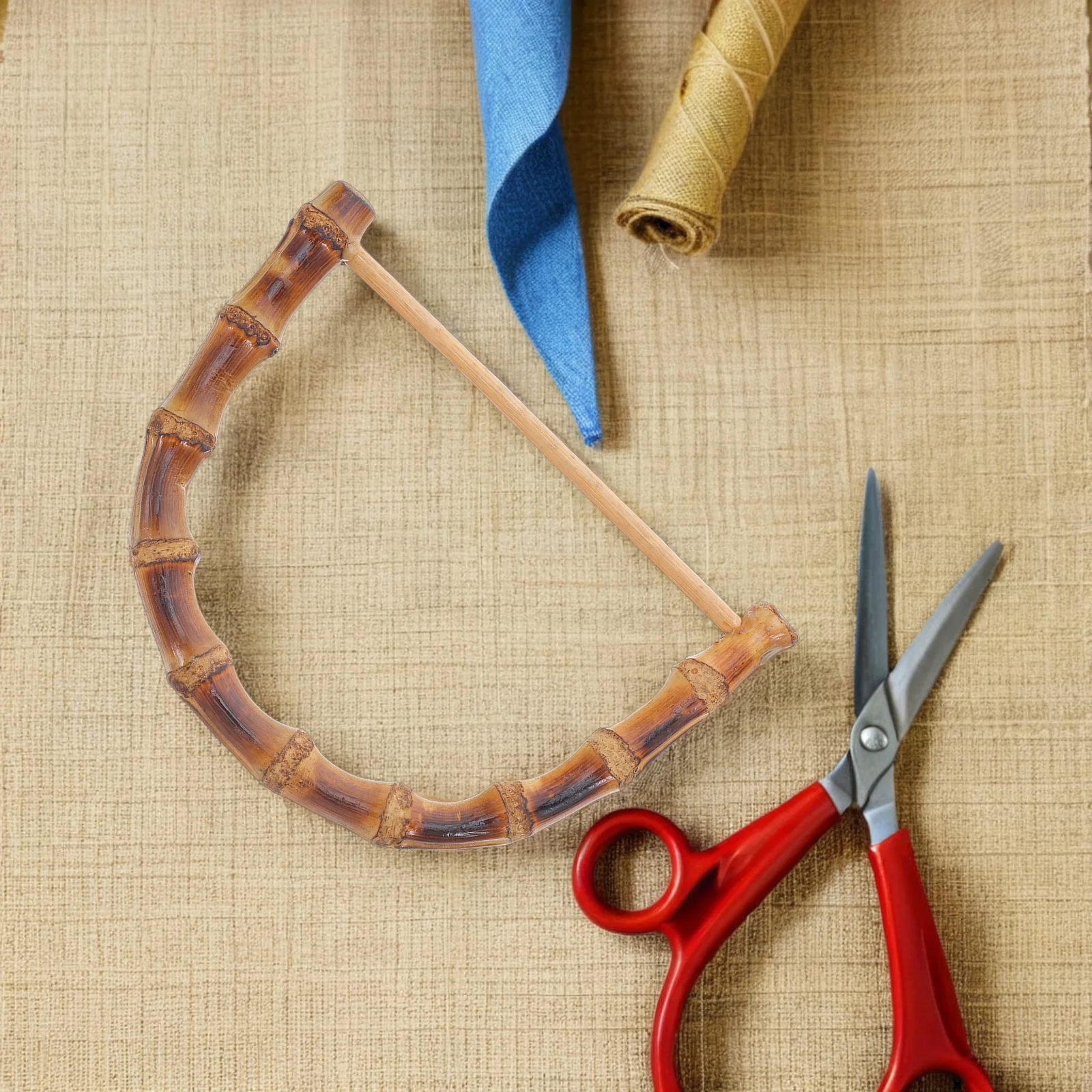 

2pcs Bamboo Bag Handles 12Cm Coffee D Type Diy Handmade Purse Accessories Replacement For Handbags Clutches Cases