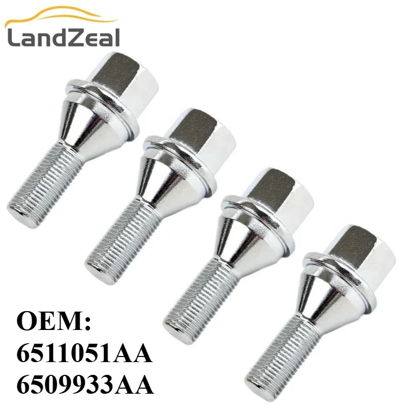 

4PCS OEM 6511051AA 6509933AA Car Wheel Studs Lug Bolts Silver Truck Tool For Jeep Cherokee 14-22 Chrysler 200 15-17 Dodge Dart