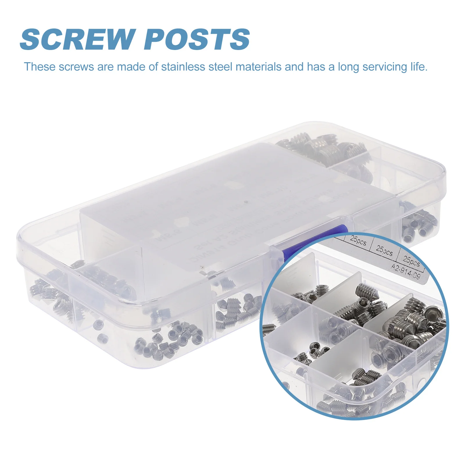 

250pcs Stainless Steel Internal Hexagonal Machine Meter Screw Kit Allen Pointed Screws For Door Handles Faucets Water Pipes