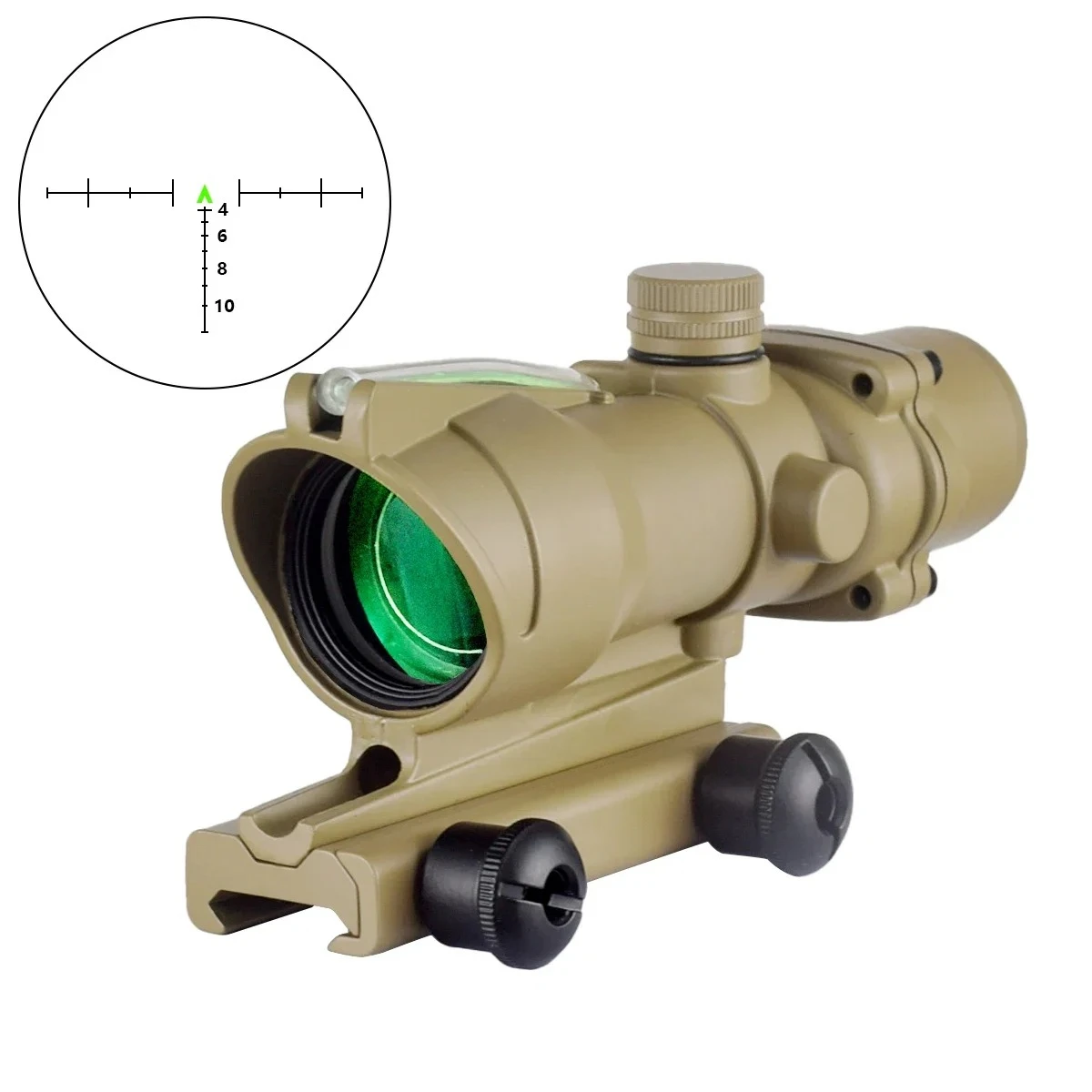 التكتيكية TRIJICON ACOG 4X32 نطاق البصر 1x32 نطاق بصري الألياف البصرية الادسنس 4x المكبر عبر شيفرون الزجاج محفورة شبكاني بندقية #6