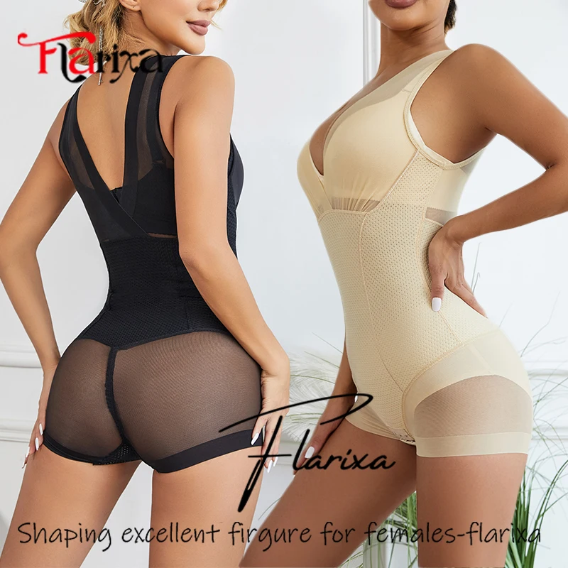 Flarixa koronkowe body bielizna modelująca kobiety kontrola brzucha Fajas urządzenie do modelowania całego ciała brzuch bielizna wyszczuplająca Butt Lifter bielizna — zdjęcie 5