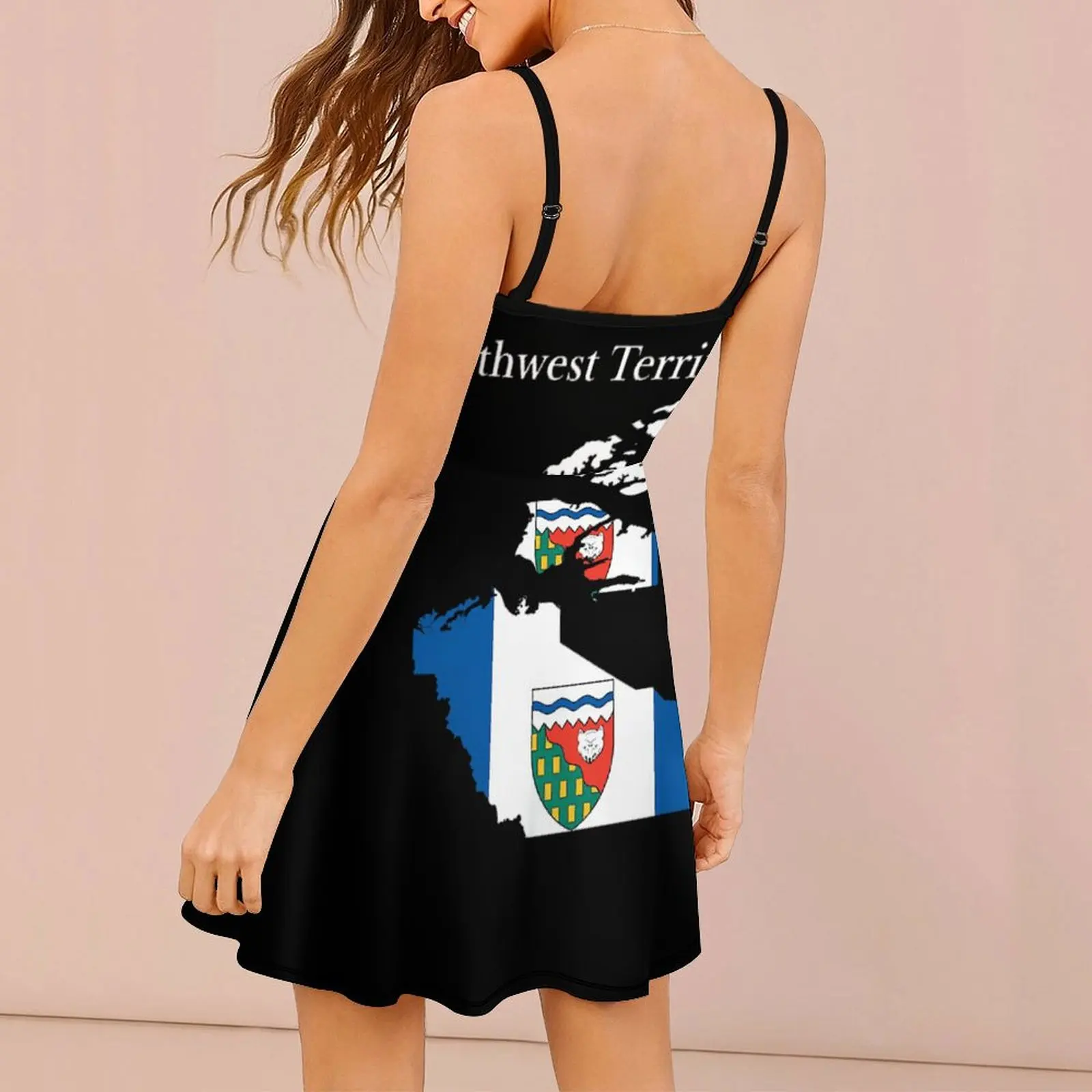 Northwest Territories Flag Map, NT, Canada Novelty Sexy  Woman's Dress Women's Sling Dress Cool Cocktails The Dress