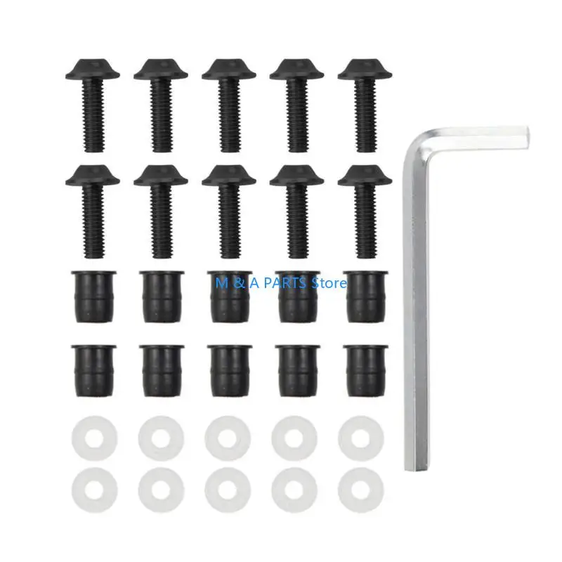 

U1JF Reliable Motorbike Windshield Bolts Pack of 10 5mm Screws for Windscreen Easy Replacement Screws for Most Sport Bikes