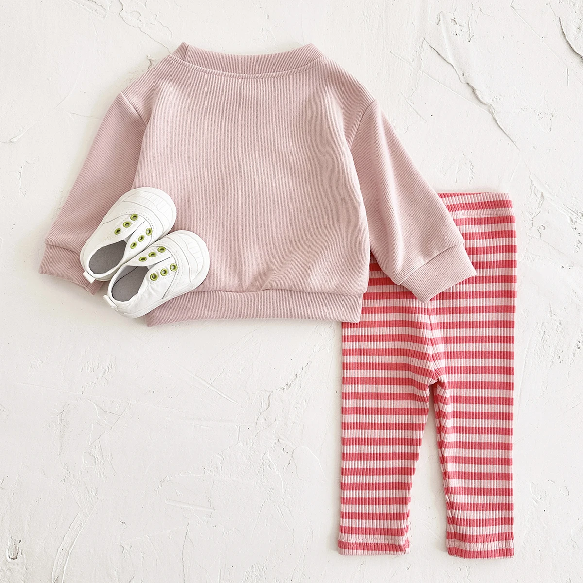 Autumn Baby Girls Clothes 3D Fruit Embroidery Pullover Top+Stripe Pants Spring Boys Infant Newborn Baby Cotton Sets 0-3Y