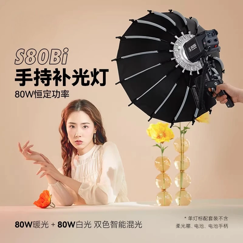 Ruiying S80Bi dual color temperature live stream filling light is always on led sun power photography  creative
