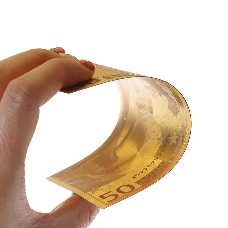 أوراق ورقية من رقائق الذهب ، جمع النقود اليدوية ، عملة الملاحظات البنكية ، 8 يورو لكل مجموعة