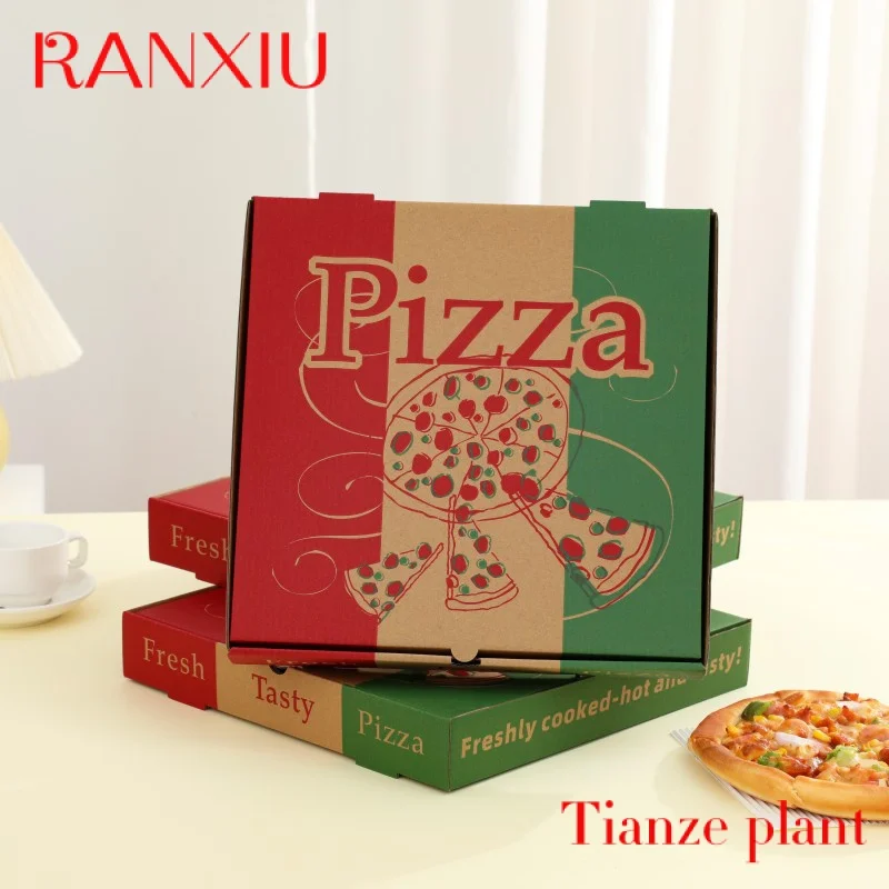 Custom Heepack 12" Customize Print Disposable Eco Friendly E-flute White Corrugated Paper Strong Pizza Box