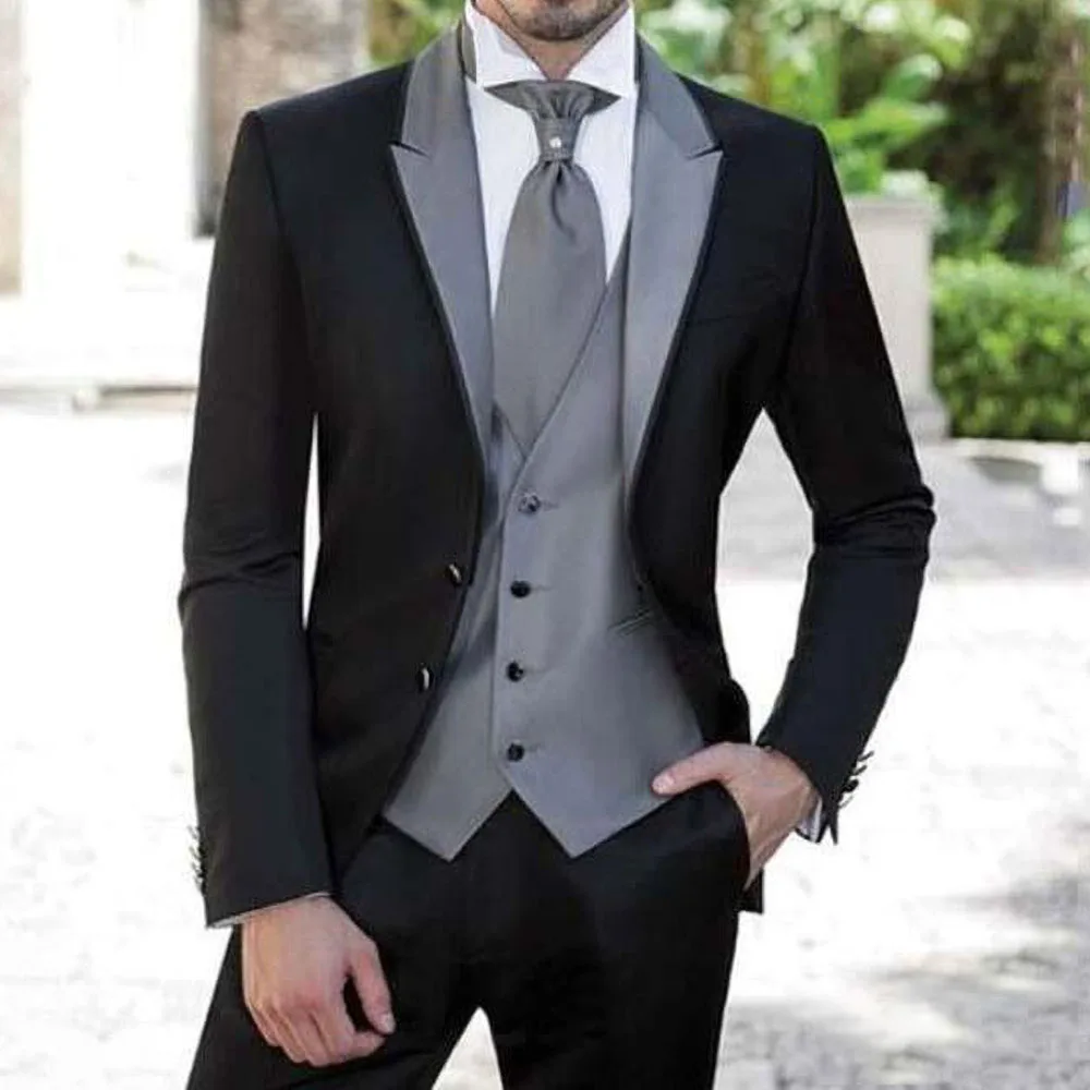 

Chic Men Suits Slim Fit New Fashion Formal Casual Wedding Groom Tuxedo Business Prom Full Men's Suit 3 Piece Blazer Pants Vest