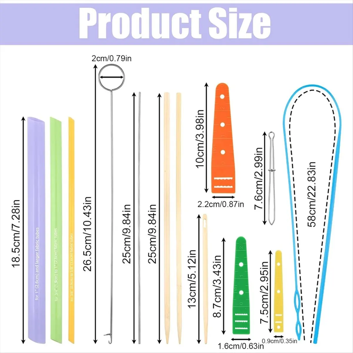 ABCD 13pcs Quick Turn Fabric Set, for Sewing Threading Crafting & DIY Threader Projects Practical Sewing Turning Accessories