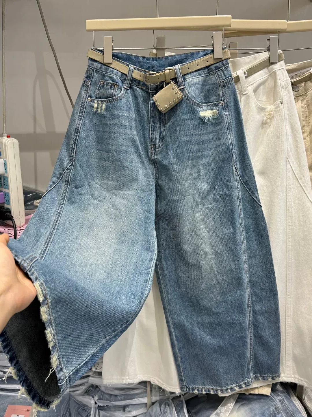 

Loose Fit High Waist Wide Leg Jeans Casual Comfortable Breathable Cotton Denim Pants for Women Spring Summer Season