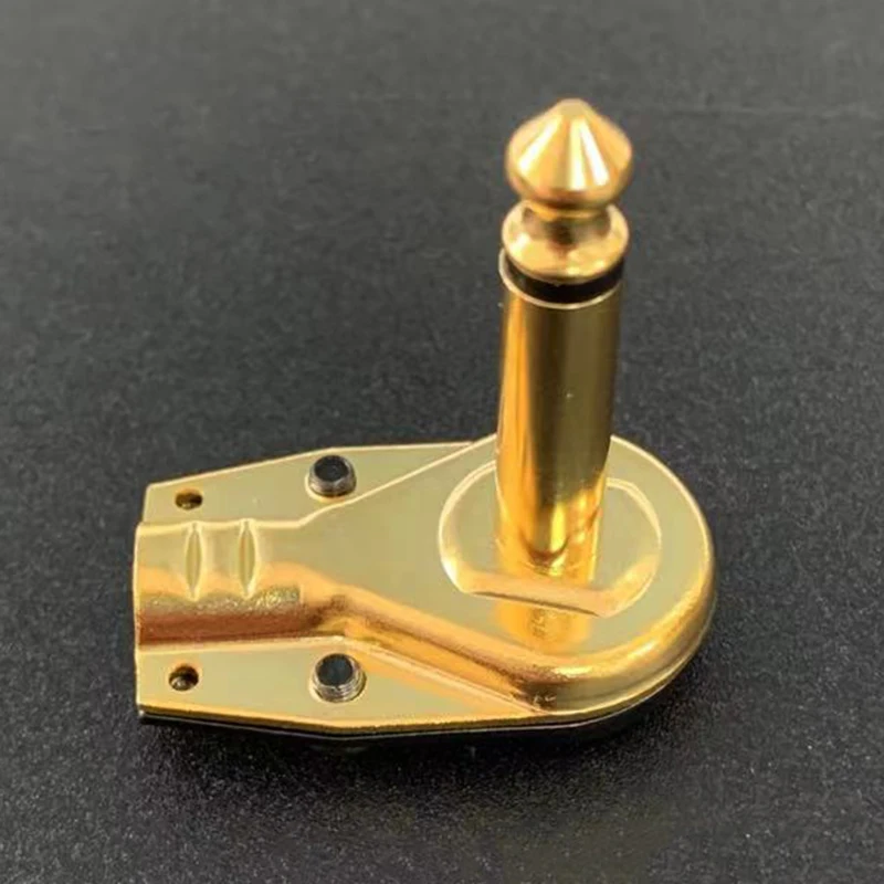 2pcs Brass Gold Plated 6.35mm Mono 2 Pole Jack 90Degree Right Angle L Type Plug 6.35mm Guitar Audio Cable 1/4 Inch Connector