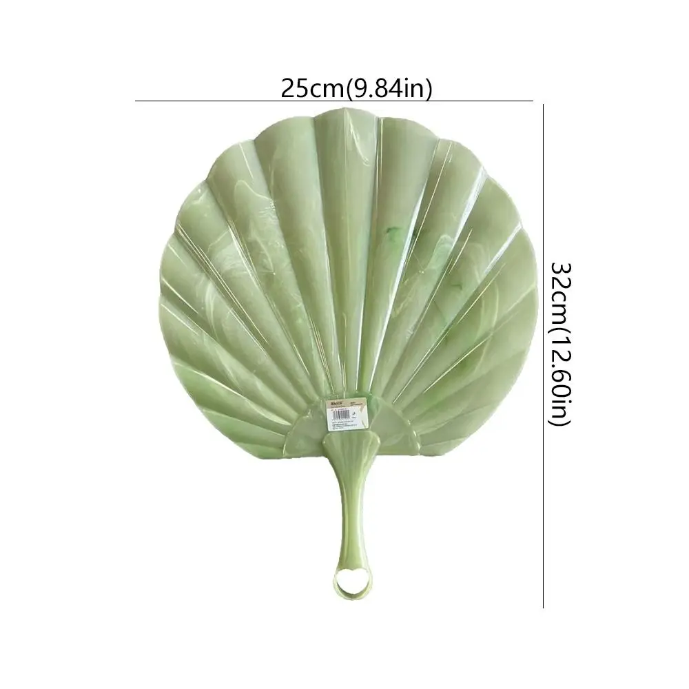 10pcs Creative Plastic Portable Shell Fan Gentle Wind Integrated Hand-Cranked Fan Retro Chinese Style Fan Photography Props