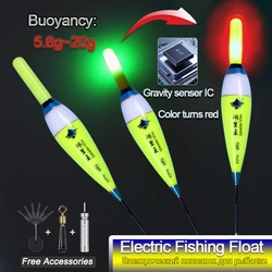 2024 nova chegada flutuadores de pesca inteligente ic sensor gravidade mudança cor elétrica led luminosa rocha acessórios pesca