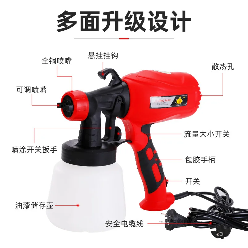 Household Paint Sprayer  Portable Electric Spray Gun Paint Sprayer Auto Furniture Steel Coating Airbrush Electric Spray Gun