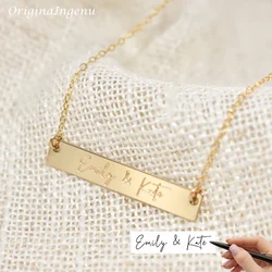 Handwriting Necklace Actual Handwriting Jewelry Handmade Gold Filled Necklace Boho Jewelry Choker Pendants Kolye Women Jewelry