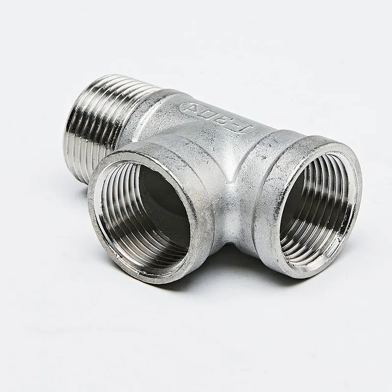 Male+Female+Female Threaded 3 Way Tee T Pipe Fitting 1/2" 3/4" 1" BSP Threaded SS304 Stainless Steel
