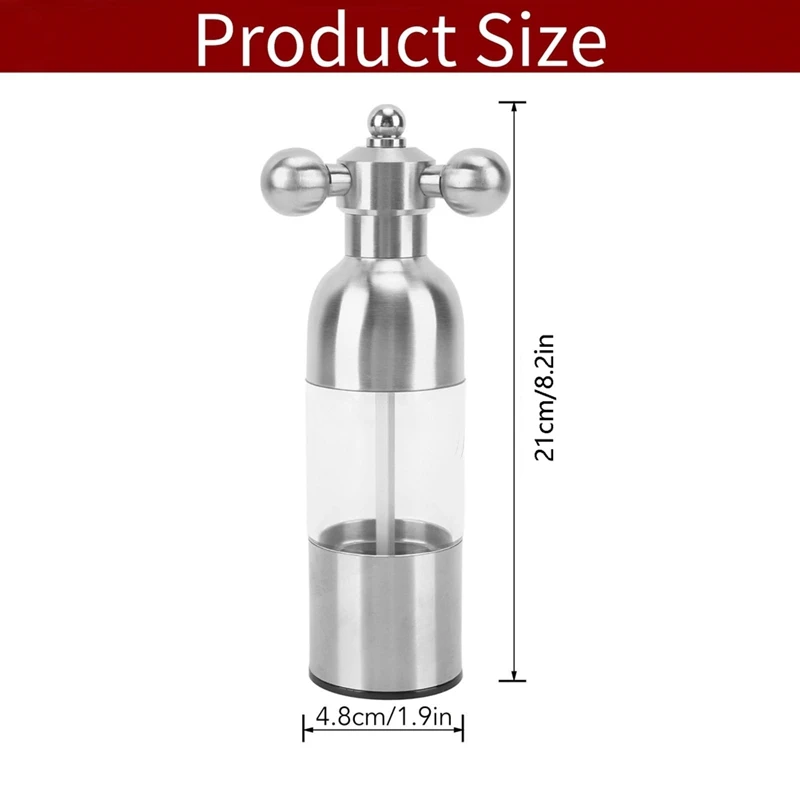 Salt and Pepper Grinder, Salt or Pepper Shakers Pepper Mill, Adjustable Salt Grinder for Home,Kitchen,Barbecue-A75P