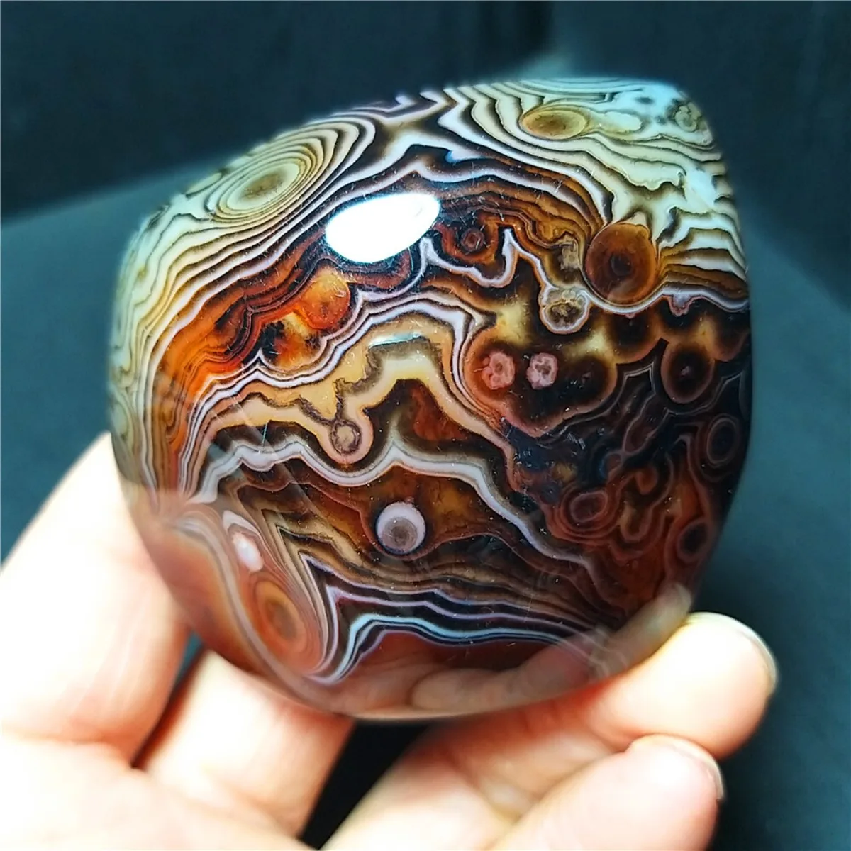 Natural Banded Agate Hand Selected, Polished Tumbled, Mountain Gem, Rock Collection, Crystal Collection, Table Display