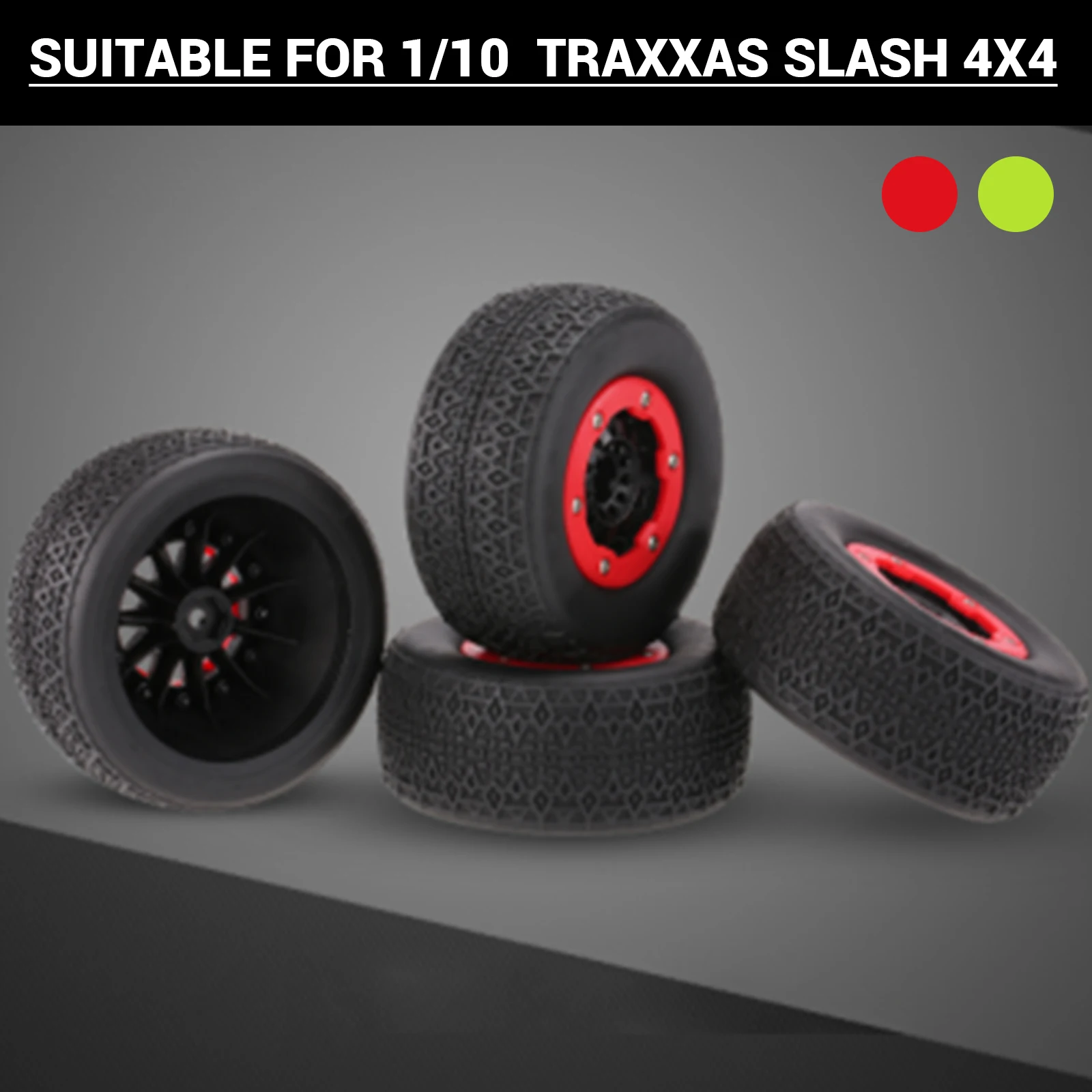 1/10 Short Course Truck Tires Wheels Hex 12mm For Traxxas Slash 4x4