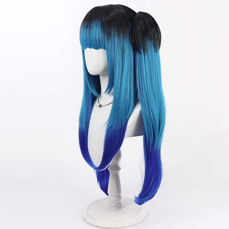 Amemiya Darumi Cosplay Wigs Halloween Women Anime Hundred Line Cosplay Wig Heat Resistant Synthetic Hair Party Wig + Wig Cap