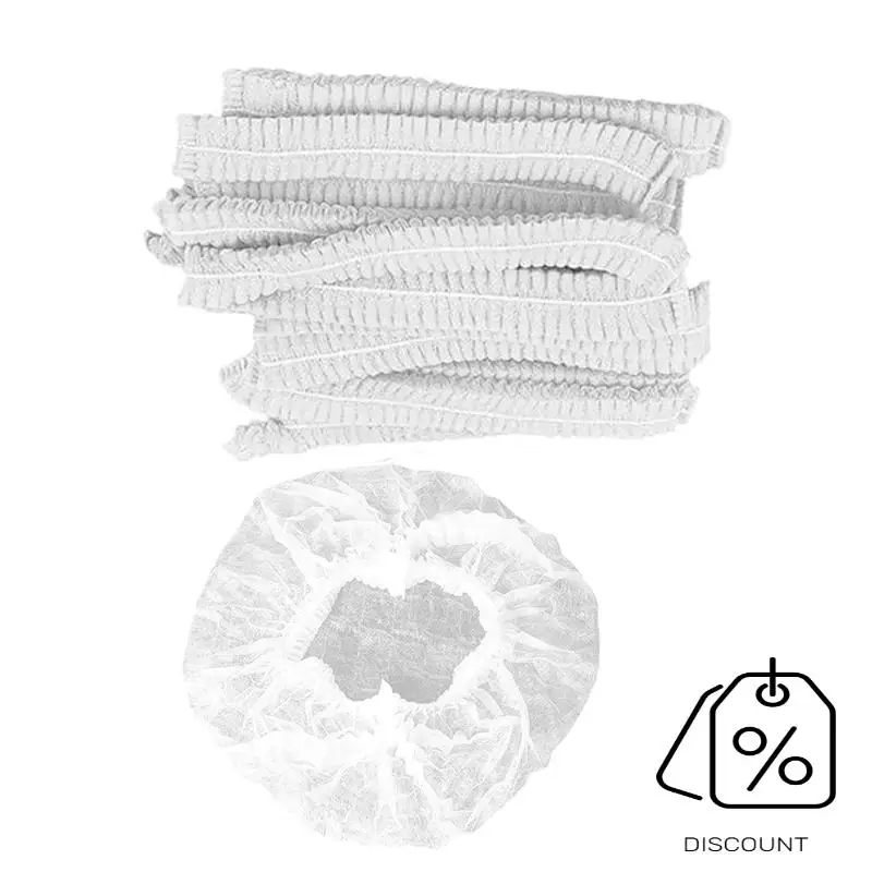 BAAG-200 ชิ้นตาข่ายคลุมผมแบบใช้แล้วทิ้ง - 21 นิ้ว - หมวก Bouffant จํานวนมากตาข่ายคลุมผมไม่ทอสําหรับบริการอาหารโรงพยาบาลห้องปฏิบัติการ