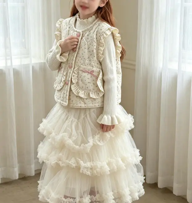 2026 Autumn and Winter vest Girls' Summer New Korea Floral Soft Cotton Short Sleeve Casual Set Home Clothes