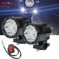 Motorcycle Led Headlight Auxiliary Spotlights 12-80V Hi/Low Beam Flash Additional Driving Fog Lamp for Electric Bike Motorbike