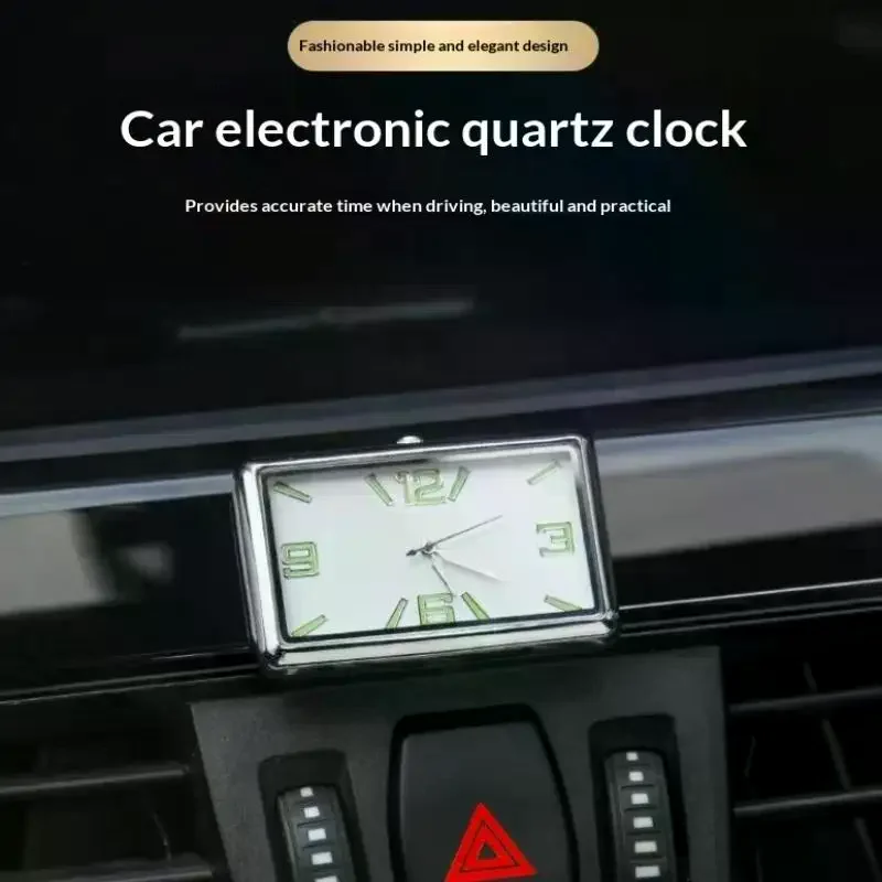 Car Air Conditioning Vent Electronic Quartz Clock Auto Fashion Square Vertical Luminous Digital Car Clock