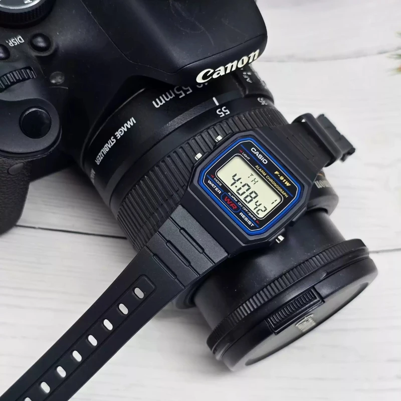 Casio F-91W Fashion Classic Digital Watch Retro Square Style Waterproof Solid Strap Comfortable Fit Outdoor Use Wristwatch