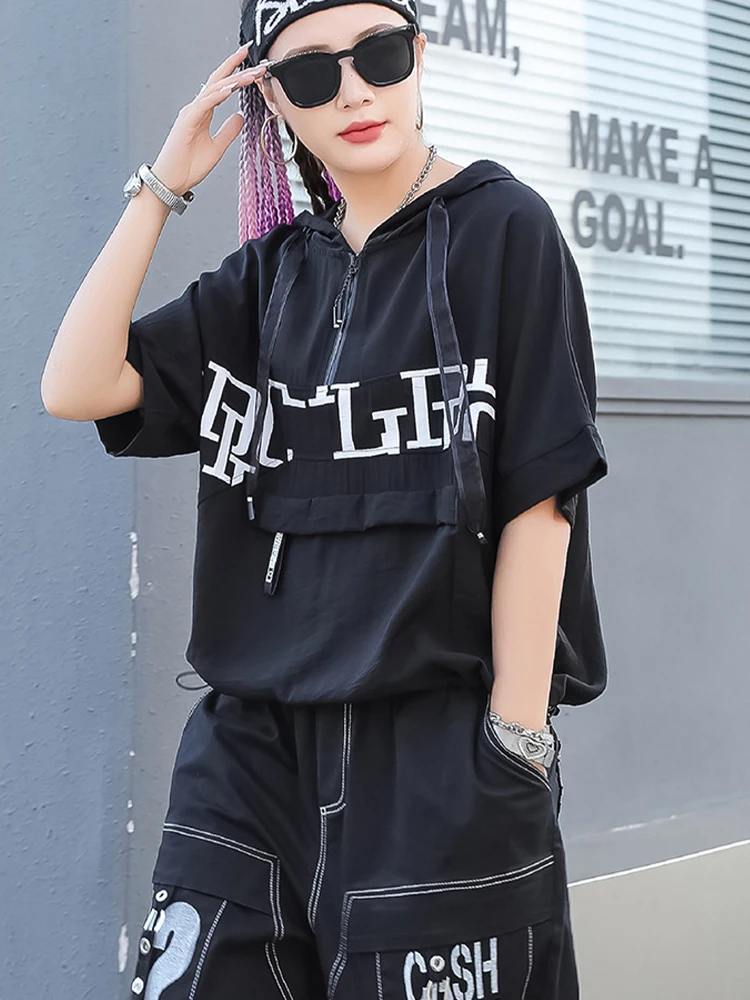 Max LuLu Summer Fashion Korean Hooded Tops Womens 2024 Printed Zipper Loose Leisure Tee Shirts Ladies Harajuku Classic Clothes