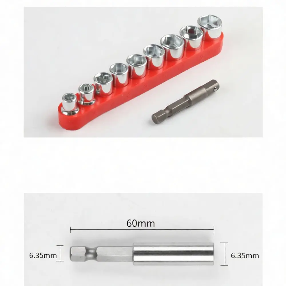 Straight Handle Ratchet Wrench Drill Accessory Bit Set Universal Joint Flexible Shaft For Electric Screwdriver