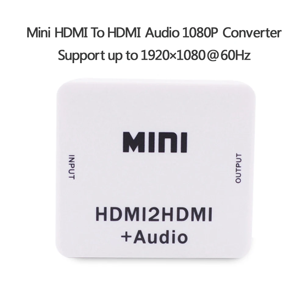 1080P Mini HDMI2HDMI Audio konwerter HD ekstraktor dźwięku HDMI Adapter do komputera PC Laptop HDTV