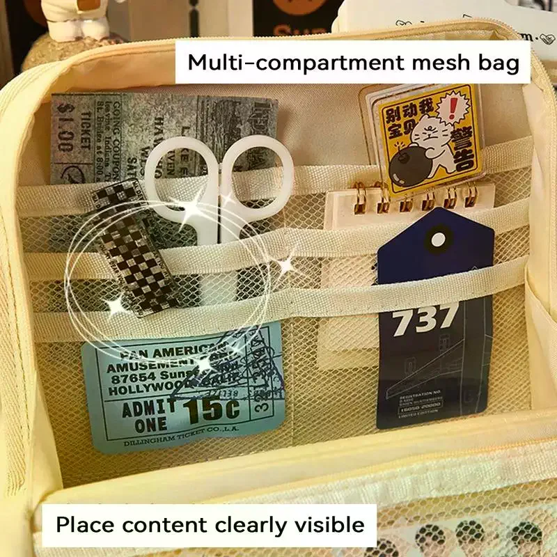 Large Capacity Canvas Pencil Case Simple Style Student Stationery Storage Box School Office Supplies