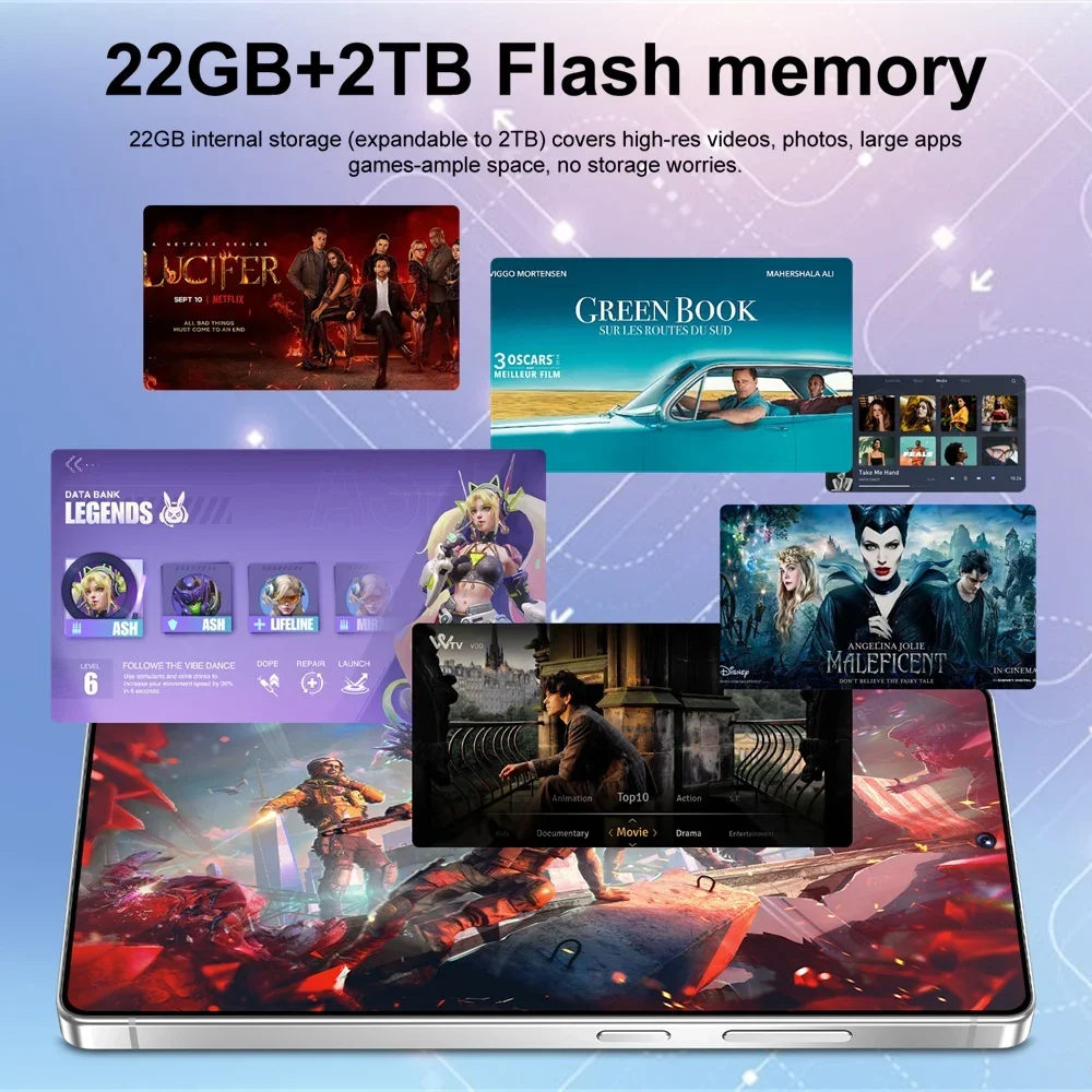 K-Touch C26 Ultra Mobile Phones 7.3 Inch 5G Dual SIM Smartphone Android 15 Cell Phone 16+48MP Camera 7800mAh Face Unlocked Cellphones For Men Women
