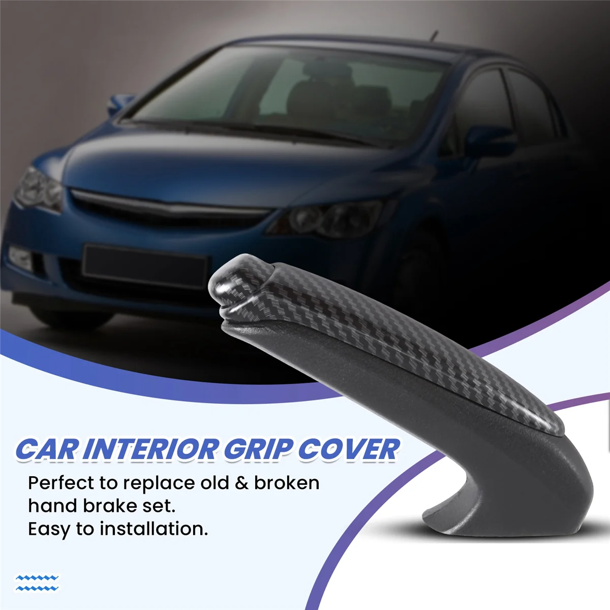 47115-SNA-A82ZA Carbon Car Interior Parking Emergency Hand Brake Handle Lever Grip Cover for Honda Civic 2006-2011