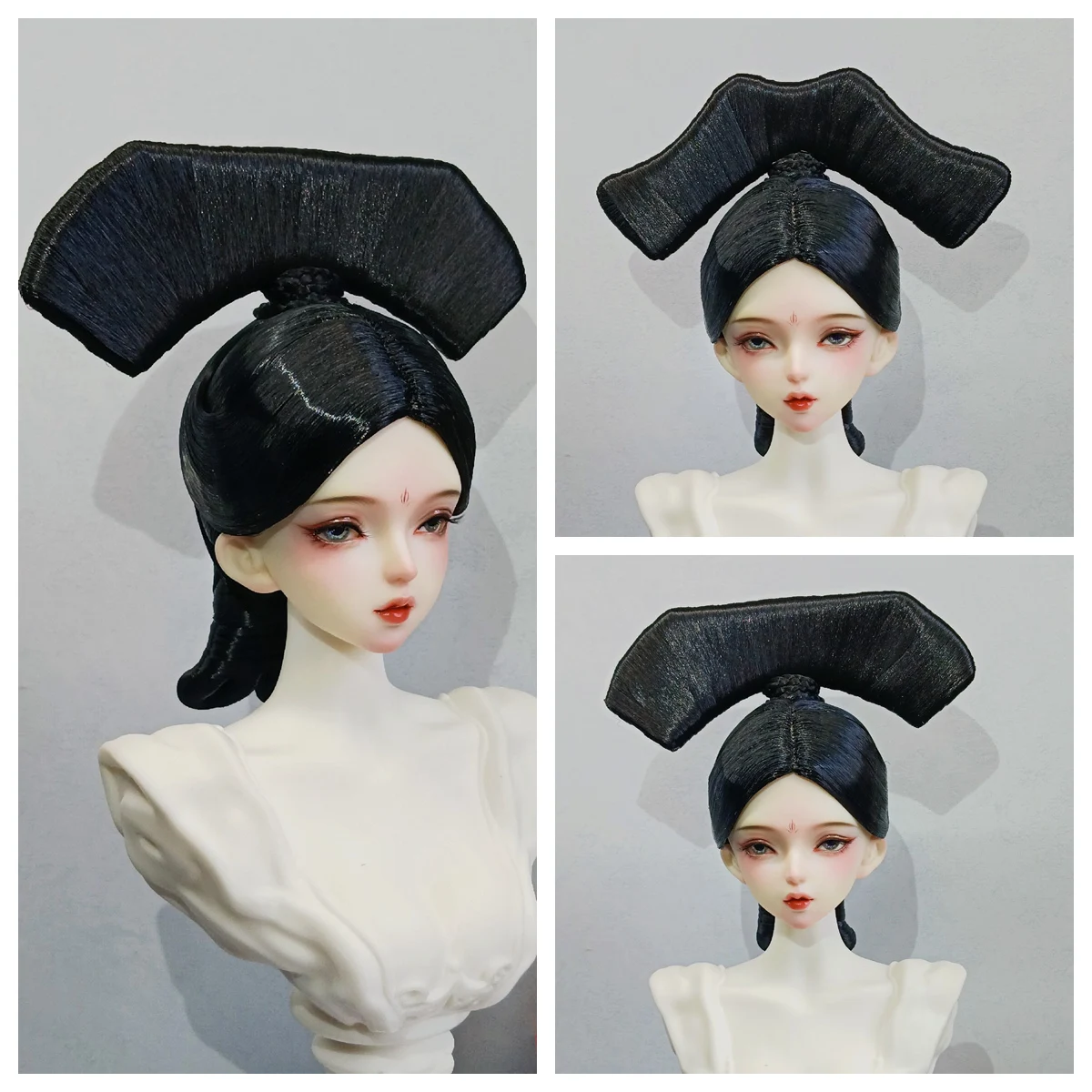 1/6 1/4 1/3 BJD Doll Wigs Ancient Costume Hanfu 2PCS Magnetic Suction Hairstyle Wig For YOSD MSD SD13 Girl SSDF Accessories 2002