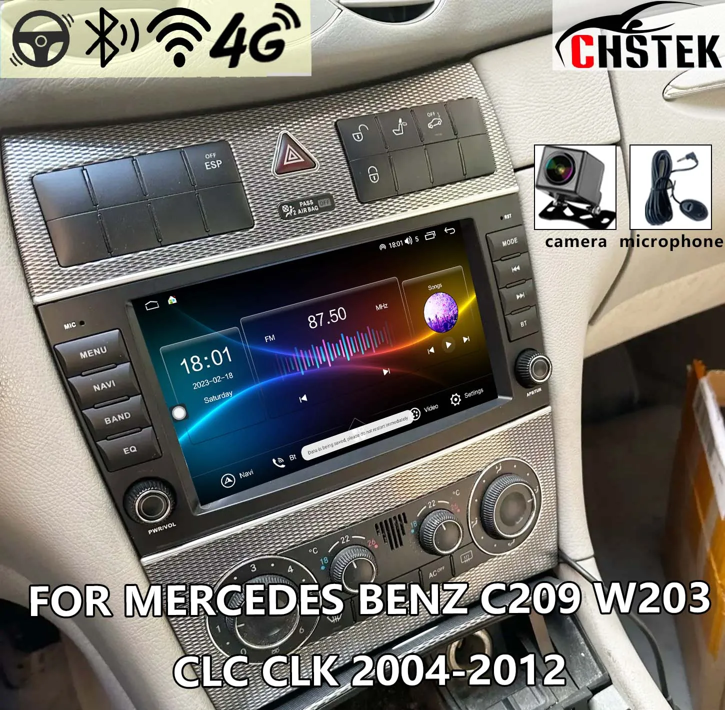 

CHSTEK Bluetooth Radio For Mercedes Benz C Class W203 CLS CLK W209 2004-2012 4G Carplay Wireless Handsfree Touchscreens Upgrade