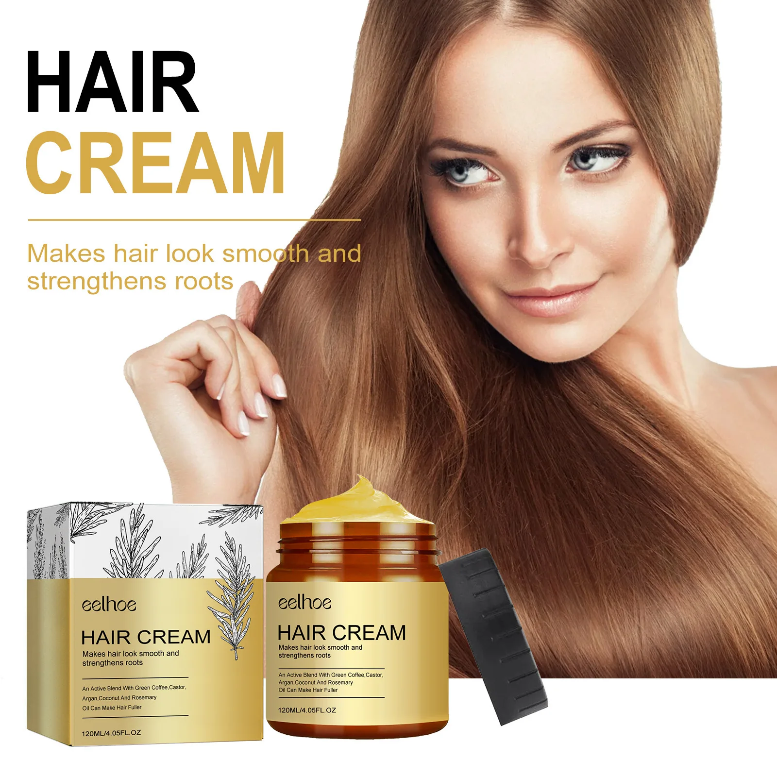 

Eelhoe Rosemary Nourishment Cream Moisturizing Soft Repair Hot Dye Anti-Hair Loss Strong Hair Dense Hair Nourishment Cream