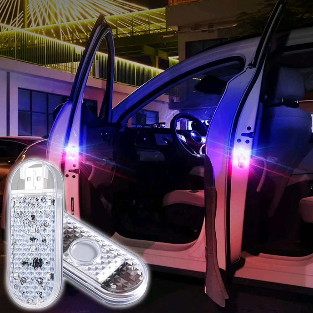 

1 шт., сигнальная лампа открывания двери автомобиля, USB, защита от столкновений, магнитная контрольная лампа, безопасный сенсорный мигающий окружающий свет, аксессуары