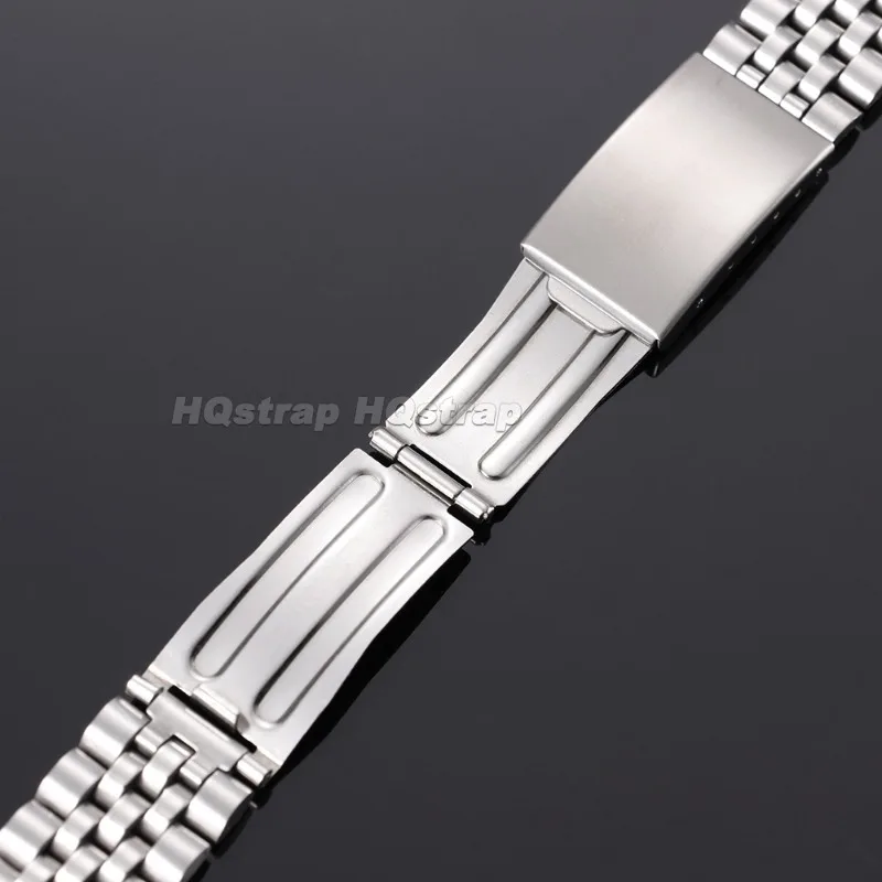 Gebogenes Edelstahl-Uhrenarmband 18/20mm, zwei Ausführungen, Metallglieder, Universalarmband für Rolex und Seiko, Faltschließe – Detail 7
