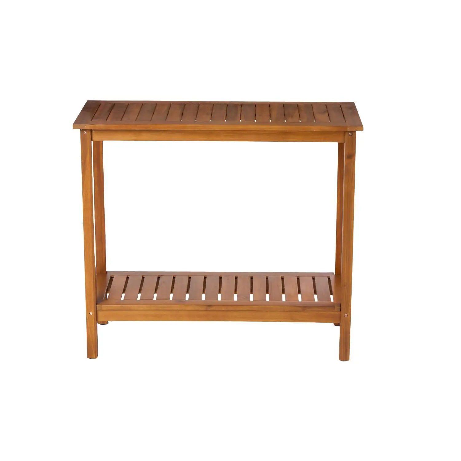 Wooden Workstation for Garden Balcony Garage, Acacia Console Potting Table Light Brown