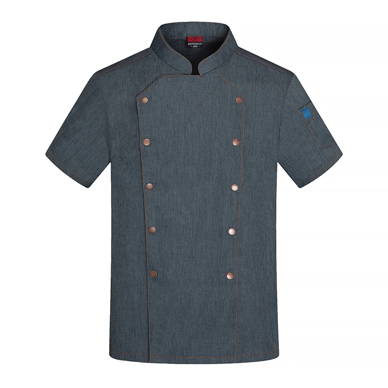 Chaqueta de Chef profesional, uniforme de cocinero ligero, servicio de comida, ropa de trabajo de cafetería, camisa de cocina de calidad fácil de limpiar