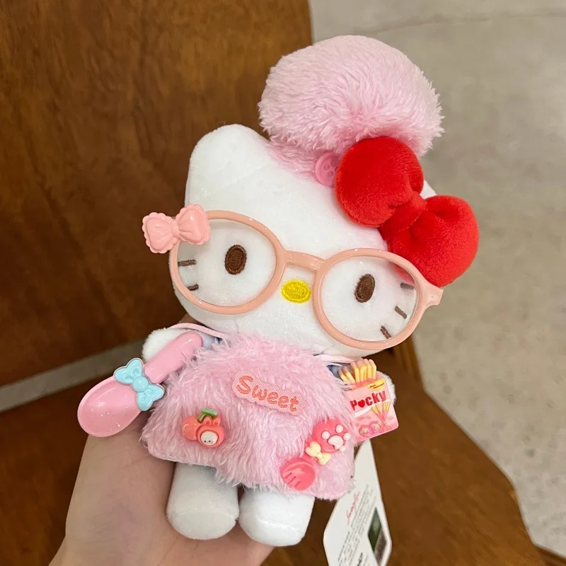 Anime cartoon Hello Kitty cosplay chef-kok hoed schort jurk pluche pop hanger PP katoen gevulde pop kawaii sleutelhanger vakantiecadeau