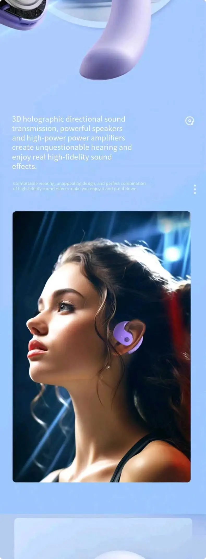 New feature small coconut ball TWS Bluetooth headset ear-mounted OPEN6 super lon