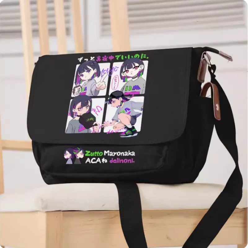 Anime Zutto Mayonakade Iinoni tas selempang tas sekolah kanvas tas selempang Unisex mode tas bahu 2437