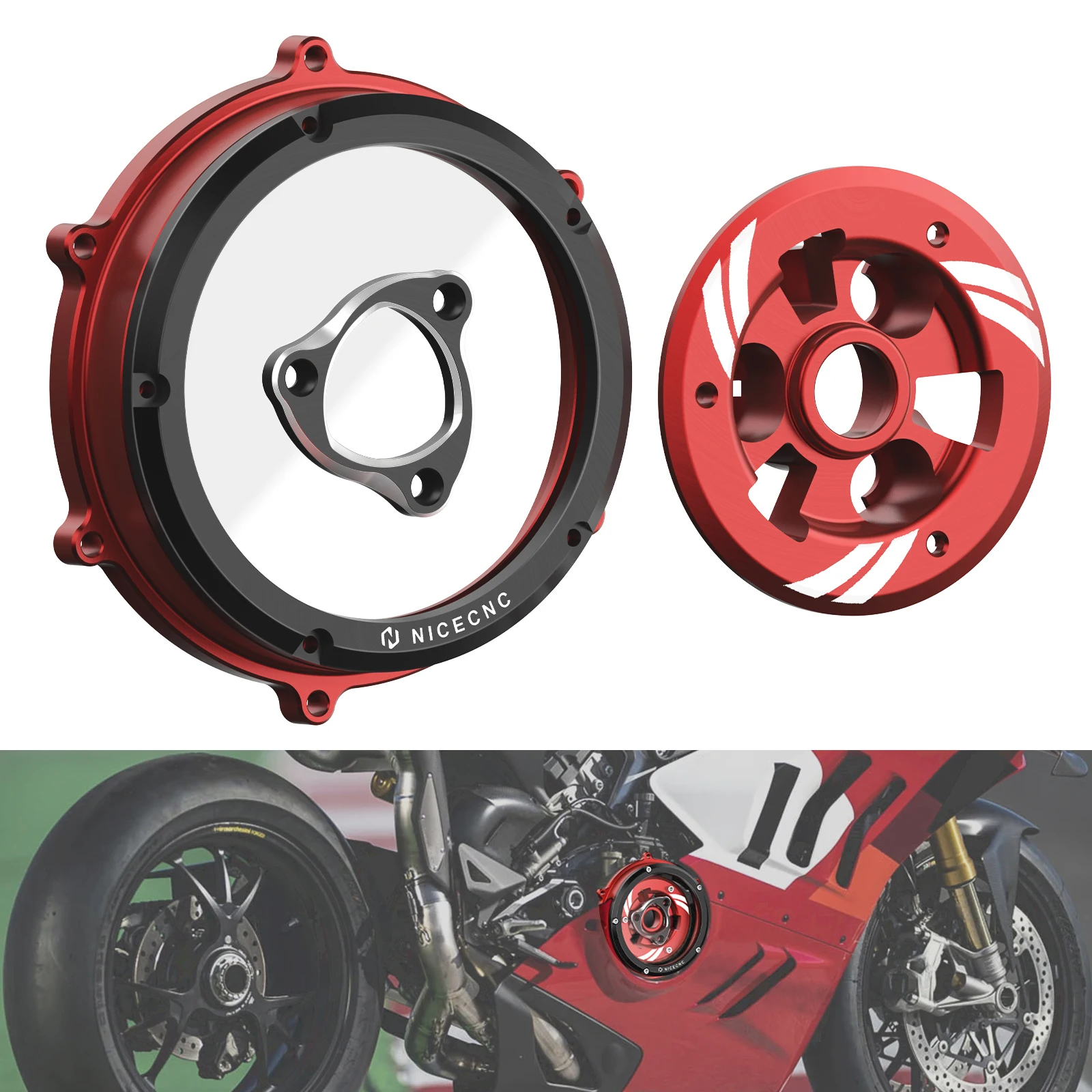

Motorcycle Clutch Cover for Ducati 1299 Panigale/S 2015-2017 959 Panigale 16-19 1199 Panigale R 13-17 955 Panigale V2 2020-2024