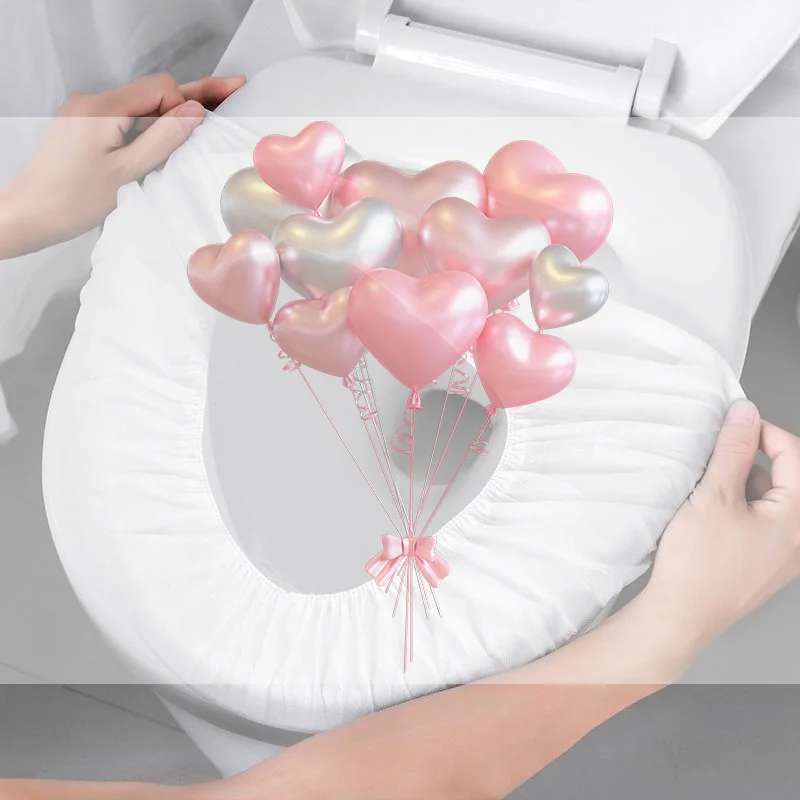 50pcs Disposable Toilet Seat Cover Waterproof Non-woven Travel Hotel Bathroom Protective Mat Single Packaging Seat Cushion Acce