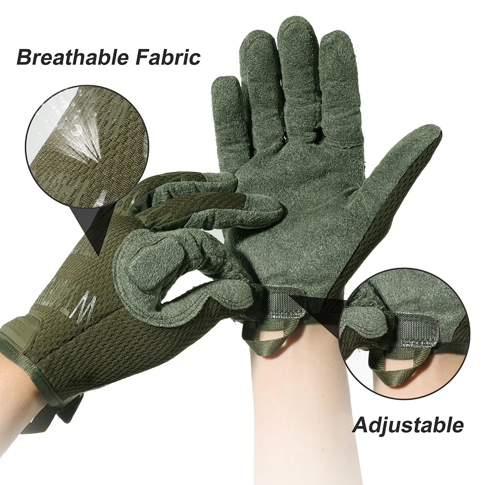 Guantes tácticos de dedo completo para hombre, manoplas de camuflaje para exteriores, pesca, escalada, caza, entrenamiento físico, equipo de